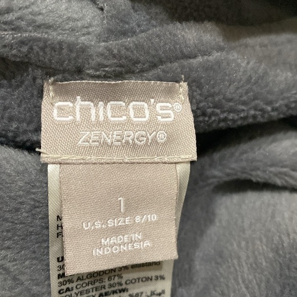 Chicos Womens Gray Sheering Exposed Stitch Open SoftCardigan Sz 1(8/10) Imported - Picture 9 of 11